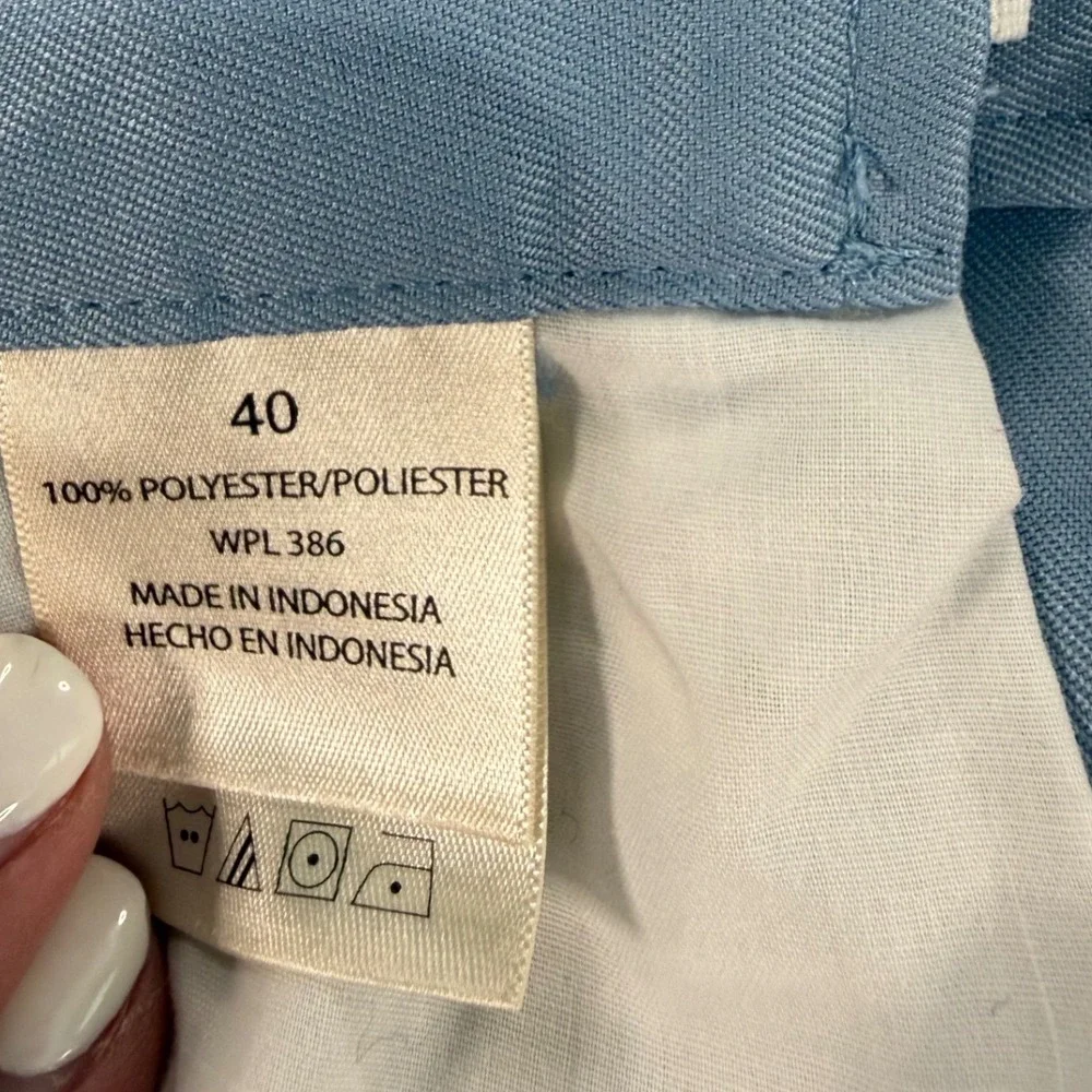 Haggar Blue Chino Golf Performance Shorts Preppy Mens 40 Flat Front Twill CT30IV